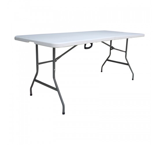 Τραπέζι catering-συνεδρίου Nedio πτυσσόμενο-βαλίτσα λευκό μονοκόμματη επιφάνεια 180x70x74εκ Υλικό: HDPE SURFACE - STEEL LEGS 142-000024