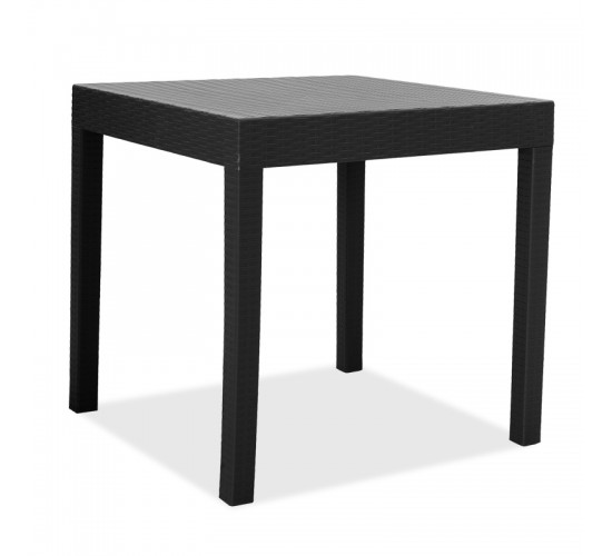 Τραπέζι Gabi pakoworld PP χρώμα μαύρο 80x80x77εκ