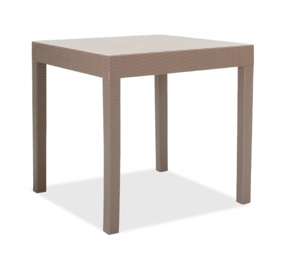 Τραπέζι Gabi PP χρώμα μόκα 80x80x77εκ Υλικό: PP 143-000025