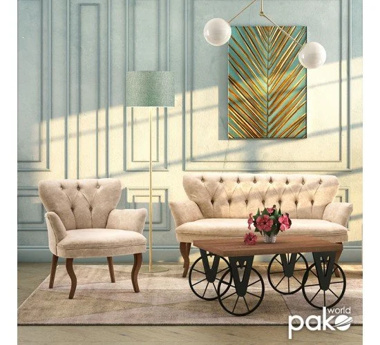 Καναπές Samara 2θέσιος ύφασμα μπεζ antique 130x64x78εκ Υλικό: WOOD - FABRIC 146-000007 Καναπές Samara 2θέσιος ύφασμα μπεζ antique 130x64x78εκ Υλικό: WOOD - FABRIC 146-000007