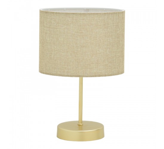 Επιτραπέζιο φωτιστικό PWL-0961 Ε27 μπεζ καφέ-χρυσό Φ22x32εκ Υλικό: METAL - GLASS - PVC 147-000007