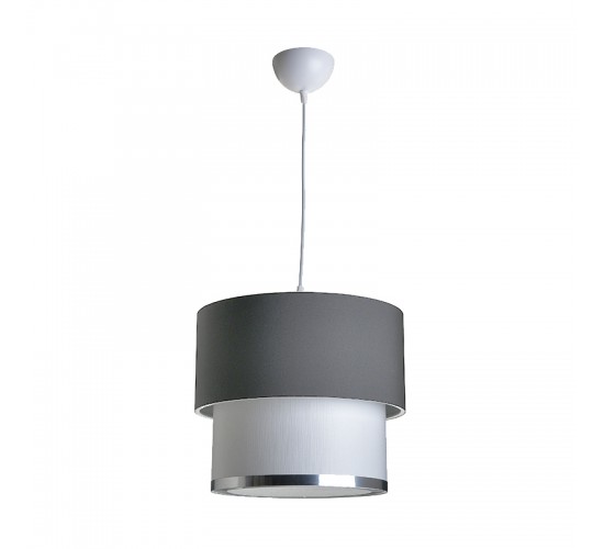 Φωτιστικό οροφής μονόφωτο PWL-0963 Ε27 γκρι-λευκό Φ30x55εκ Υλικό: PVC - FABRIC 147-000009