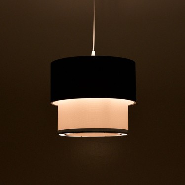 Φωτιστικό οροφής μονόφωτο PWL-0963 Ε27 μαύρο-λευκό Φ30x55εκ Υλικό: PVC - FABRIC 147-000010