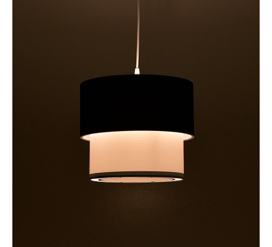 Φωτιστικό οροφής μονόφωτο PWL-0963 Ε27 μαύρο-λευκό Φ30x55εκ Υλικό: PVC - FABRIC 147-000010