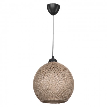 Φωτιστικό οροφής μονόφωτο PWL-0967 Ε27 καφέ-μαύρο Φ23x22εκ Υλικό: PP - FABRIC 147-000016