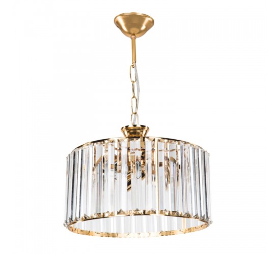 Φωτιστικό οροφής τρίφωτο PWL-0979 Ε27 χρυσό-γυαλί Φ30x45εκ Υλικό: METAL - GLASS 147-000030