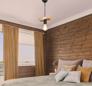 Φωτιστικό οροφής μονόφωτο PWL-1027 Ε27 φυσικό-μαύρο 20x10x43εκ Υλικό: METAL - WOODEN 3.5 CM - ROPA 147-000043