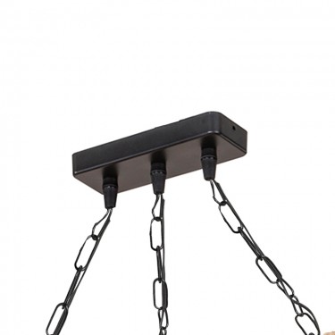 Φωτιστικό οροφής τρίφωτο PWL-1027 Ε27 φυσικό-μαύρο 48.5x10x47εκ Υλικό: METAL - WOODEN 3.5 cm - ROPA 147-000044