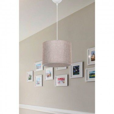 Φωτιστικό οροφής μονόφωτο PWL-1115 Ε27 μπεζ-λευκό Φ22x16,5εκ Υλικό: FABRIC 147-000058