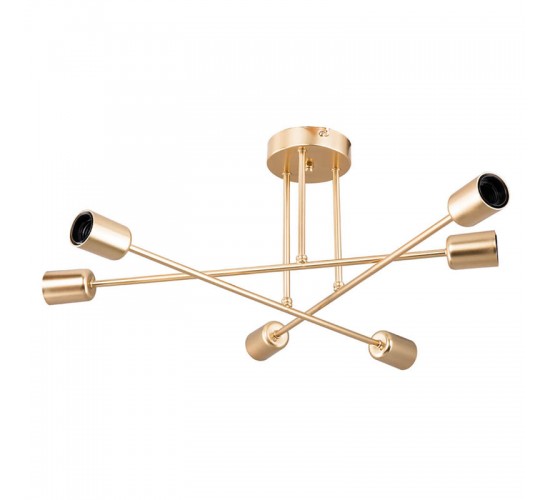 Φωτιστικό οροφής εξάφωτο PWL-1122 Ε27 χρυσό Φ61x25εκ Υλικό: METAL 147-000071