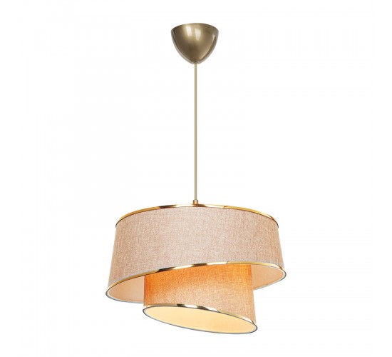 Φωτιστικό οροφής μονόφωτο PWL-1127 Ε27 μπεζ-καφέ-χρυσό Φ32.5x31εκ Υλικό: FABRIC 147-000077