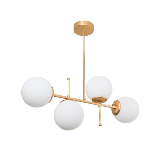 Φωτιστικό οροφής τετράφωτο PWL-1128 Ε27 χρυσό 70x20x35εκ Υλικό: GLASS - METAL 147-000078