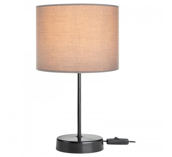 Επιτραπέζιο φωτιστικό PWL-1183 Ε27 ανθρακί-μαύρο Φ22x36.5εκ Υλικό: METAL - FABRIC 147-000098