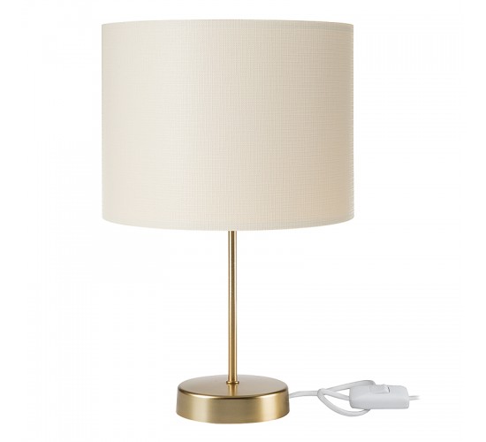 Επιτραπέζιο φωτιστικό PWL-1183 Ε27 κρεμ-χρυσό Φ22x36.5εκ Υλικό: METAL - FABRIC 147-000100