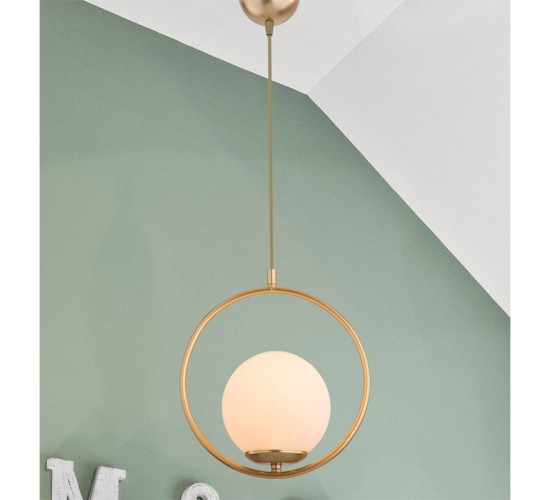 Φωτιστικό οροφής μονόφωτο PWL-1193 Ε27 χρυσό Φ26x30εκ Υλικό: METAL 147-000115