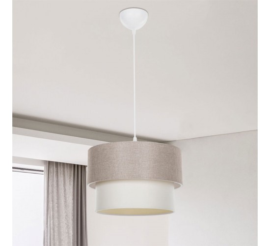 Φωτιστικό οροφής μονόφωτο PWL-1194 Ε27 μπεζ Φ30x19εκ Υλικό: FABRIC 147-000116