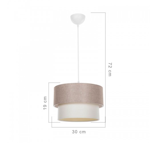 Φωτιστικό οροφής μονόφωτο PWL-1194 Ε27 μπεζ Φ30x19εκ Υλικό: FABRIC 147-000116