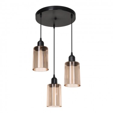 Φωτιστικό οροφής τρίφωτο PWL-1195 Ε27 μαύρο-amber Φ30x80εκ Υλικό: METAL 147-000121