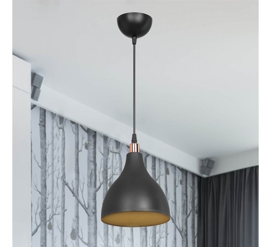 Φωτιστικό οροφής μονόφωτο Lofty Ε27 μαύρο Φ18x22εκ Υλικό: ABS PLASTIC 147-000129