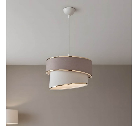 Φωτιστικό οροφής μονόφωτο Loopy Ε27 μπεζ-λευκό Φ30x18εκ Υλικό: FABRIC 147-000134