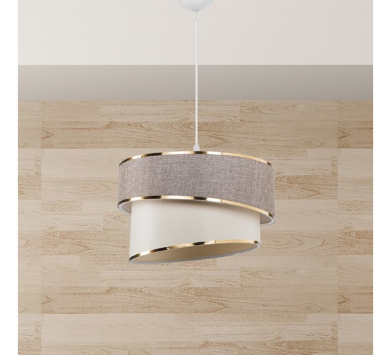 Φωτιστικό οροφής μονόφωτο Loopy Ε27 μπεζ-λευκό Φ30x18εκ Υλικό: FABRIC 147-000134