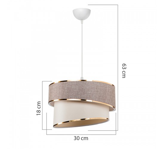 Φωτιστικό οροφής μονόφωτο Loopy Ε27 μπεζ-λευκό Φ30x18εκ Υλικό: FABRIC 147-000134