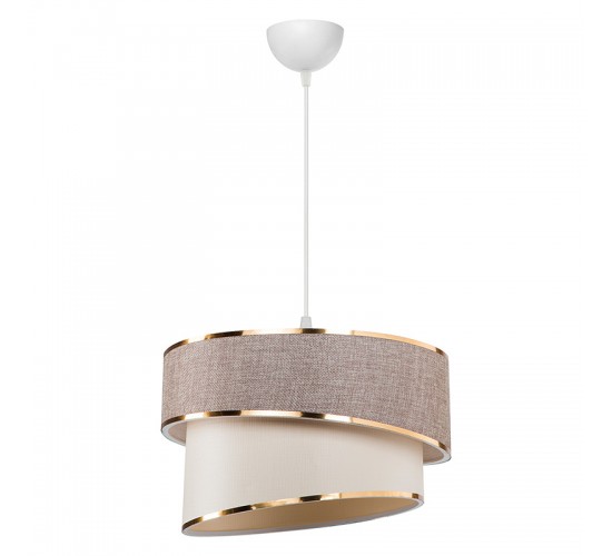 Φωτιστικό οροφής μονόφωτο Loopy Ε27 μπεζ-λευκό Φ30x18εκ Υλικό: FABRIC 147-000134