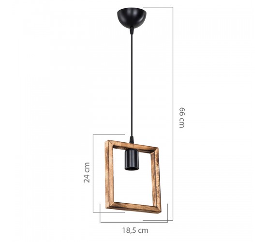 Φωτιστικό οροφής μονόφωτο Isolate Ε27 καρυδί 18.5x3x24εκ Υλικό: WOOD 147-000136