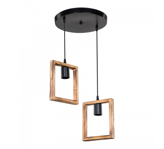 Φωτιστικό οροφής δίφωτο Isolate Ε27 καρυδί Φ43x83εκ Υλικό: WOOD 147-000137