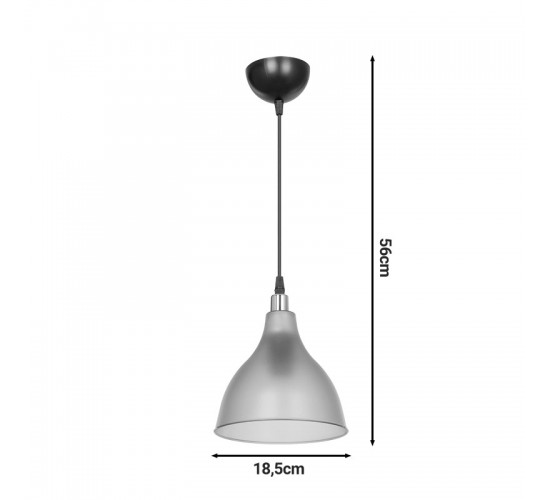 Φωτιστικό οροφής μονόφωτο Orazio Ε27 ανθρακί-μαύρο Φ18.5x56εκ 147-000150