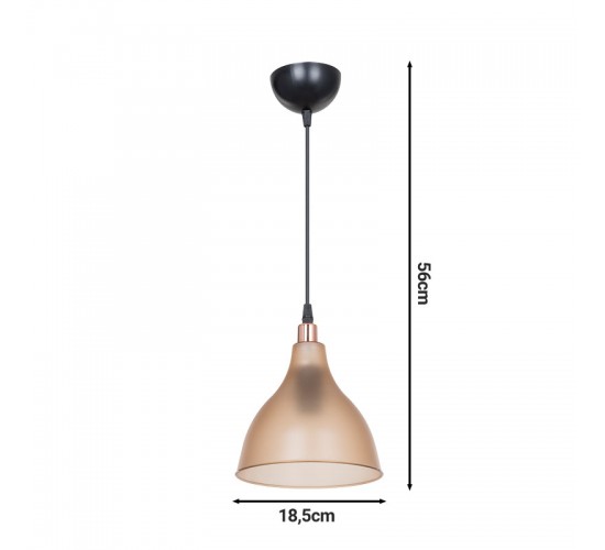 Φωτιστικό οροφής μονόφωτο Orazio Ε27 μελί-μαύρο Φ18.5x22εκ Υλικό: PL 147-000152