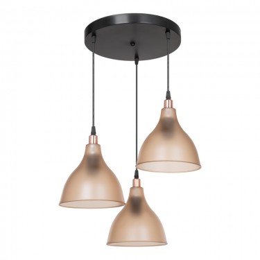 Φωτιστικό οροφής τρίφωτο Orazio Ε27 μελί-μαύρο Φ40x80εκ Υλικό: PL 147-000153