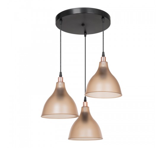 Φωτιστικό οροφής τρίφωτο Orazio Ε27 μελί-μαύρο Φ40x80εκ Υλικό: PL 147-000153