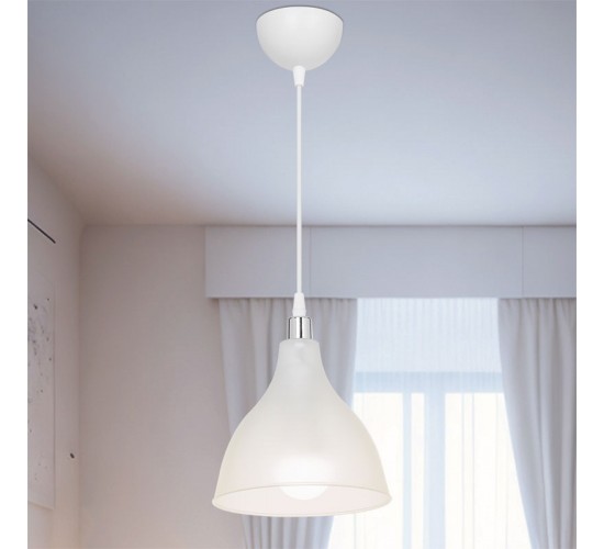 Φωτιστικό οροφής μονόφωτο Orazio Ε27 διάφανο-λευκό Φ18.5x56εκ Υλικό: PL 147-000154