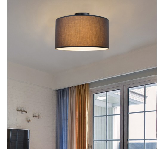 Φωτιστικό οροφής μονόφωτο Momoa ύφασμα σε γκρι απόχρωση Φ30x21εκ Υλικό: FABRIC - METAL 147-000164