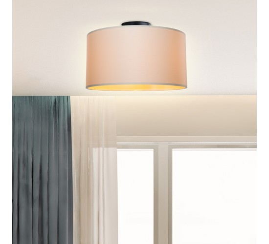 Φωτιστικό οροφής μονόφωτο Garry ύφασμα σε κρεμ απόχρωση Φ38x21εκ Υλικό: FABRIC - METAL 147-000165