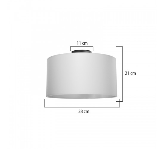 Φωτιστικό οροφής μονόφωτο Garry ύφασμα σε κρεμ απόχρωση Φ38x21εκ Υλικό: FABRIC - METAL 147-000165