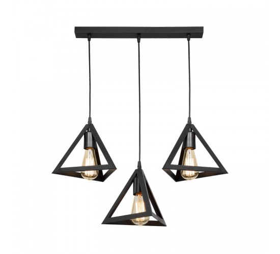 Φωτιστικό οροφής τρίφωτο Lich pp σε μαύρη απόχρωση 60x24x75εκ Υλικό: ABS PLASTIC 147-000168