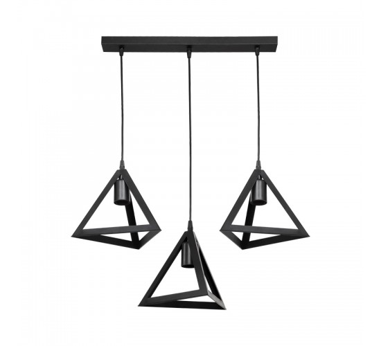 Φωτιστικό οροφής τρίφωτο Lich pp σε μαύρη απόχρωση 60x24x75εκ Υλικό: ABS PLASTIC 147-000168