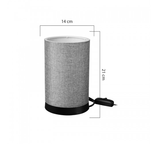 Επιτραπέζιο φωτιστικό Fana ύφασμα σε γκρι απόχρωση Φ14x21εκ Υλικό: FABRIC 147-000180