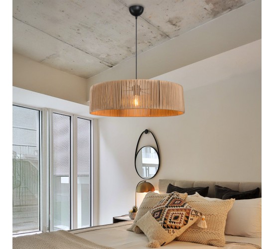 Φωτιστικό οροφής μονόφωτο Tebaha Ε27 σε φυσική απόχρωση Φ55x20εκ Υλικό: paper 147-000189