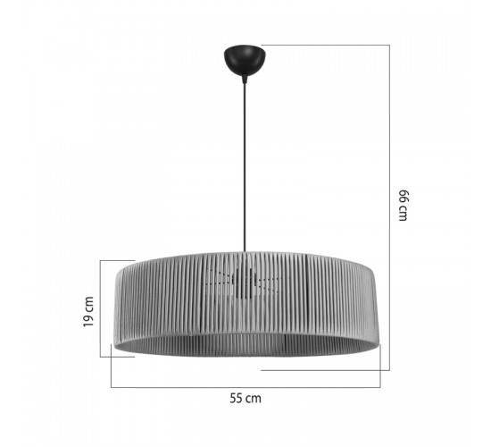 Φωτιστικό οροφής μονόφωτο Tebaha Ε27 σε καφέ απόχρωση Φ55x20εκ Υλικό: paper rope 147-000190