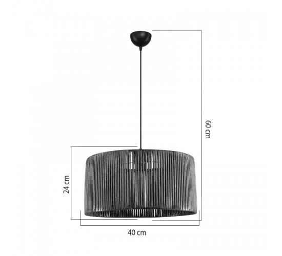 Φωτιστικό οροφής μονόφωτο Lambu Ε27 σε καφέ απόχρωση Φ40x20εκ Υλικό: paper rope 147-000191