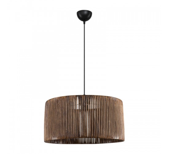 Φωτιστικό οροφής μονόφωτο Lambu Ε27 σε καφέ απόχρωση Φ40x20εκ Υλικό: paper rope 147-000191