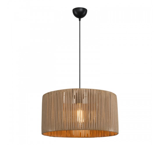 Φωτιστικό οροφής μονόφωτο Lambu Ε27 σε φυσική απόχρωση Φ40x20εκ Υλικό: paper rope 147-000192