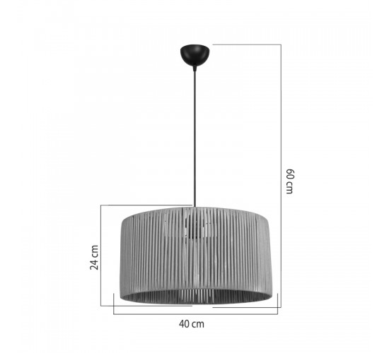 Φωτιστικό οροφής μονόφωτο Lambu Ε27 σε φυσική απόχρωση Φ40x20εκ Υλικό: paper rope 147-000192