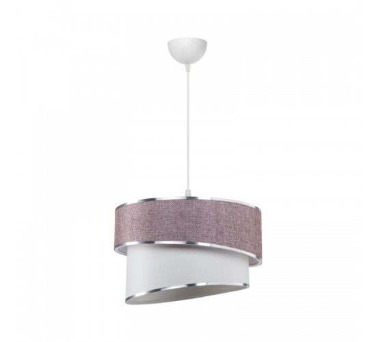 Φωτιστικό οροφής μονόφωτο Loopy Ε27 μωβ-λευκό Φ30x18εκ Υλικό: FABRIC 147-000193