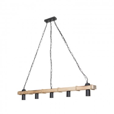 Φωτιστικό οροφής πεντάφωτο Lagoon Ε27 σε καφέ απόχρωση 100x8.5x10.5εκ Υλικό: WOOD 147-000202