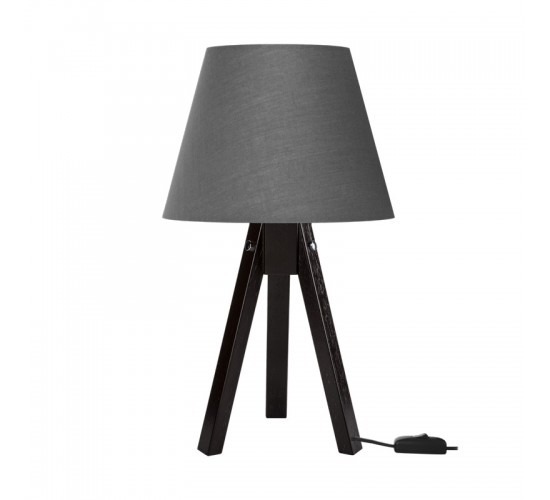 Επιτραπέζιο φωτιστικό Adeck Ε27 σε καφέ-γκρι απόχρωση Φ25x45εκ Υλικό: WOOD - FABRIC 147-000209