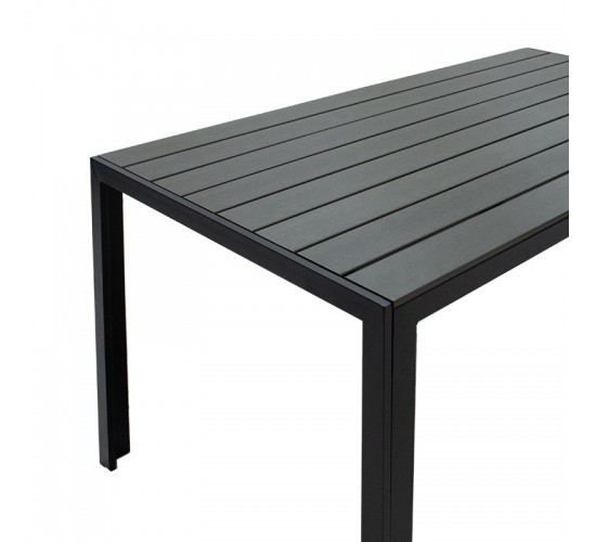 Τραπέζι Nares αλουμίνιο μαύρο-plywood ανθρακί 140x80x72.5εκ Υλικό: METAL - PLYWOOD 152-000003 Τραπέζι Nares αλουμίνιο μαύρο-plywood ανθρακί 140x80x72.5εκ Υλικό: METAL - PLYWOOD 152-000003